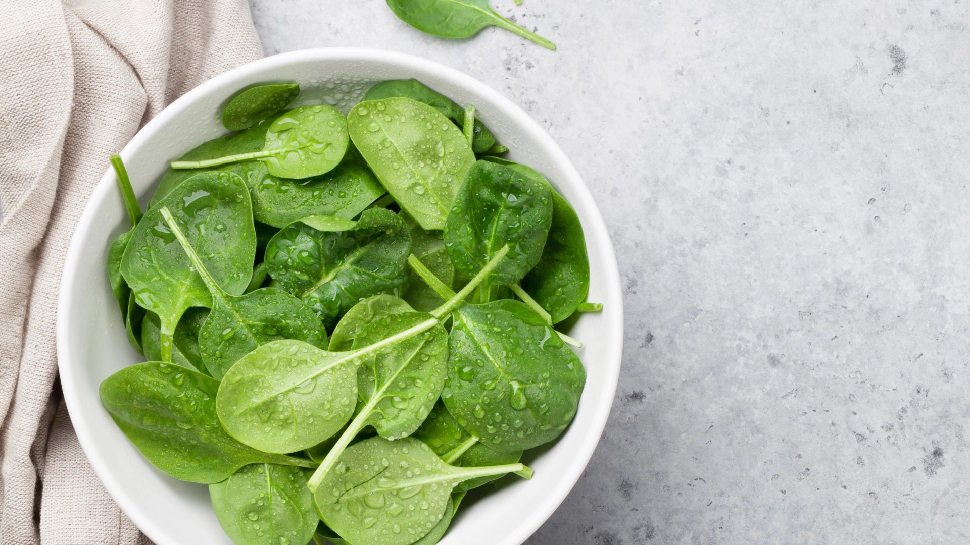 a bowl of fresh spinach